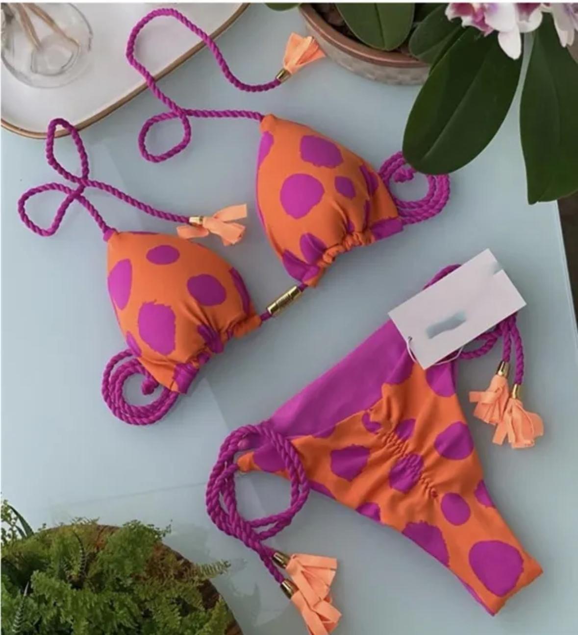 Traje de baño de dos piezas estampados