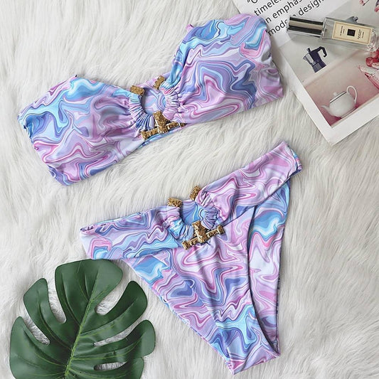 Traje de baño de dos piezas con diseño