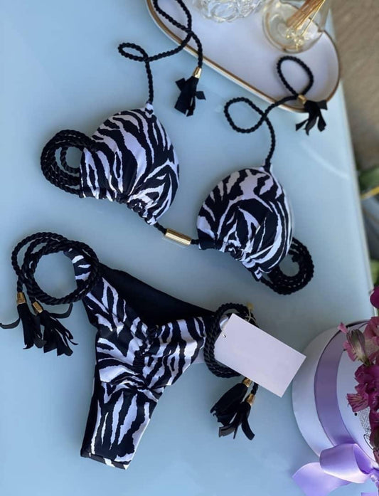 Traje de baño de dos piezas estampados